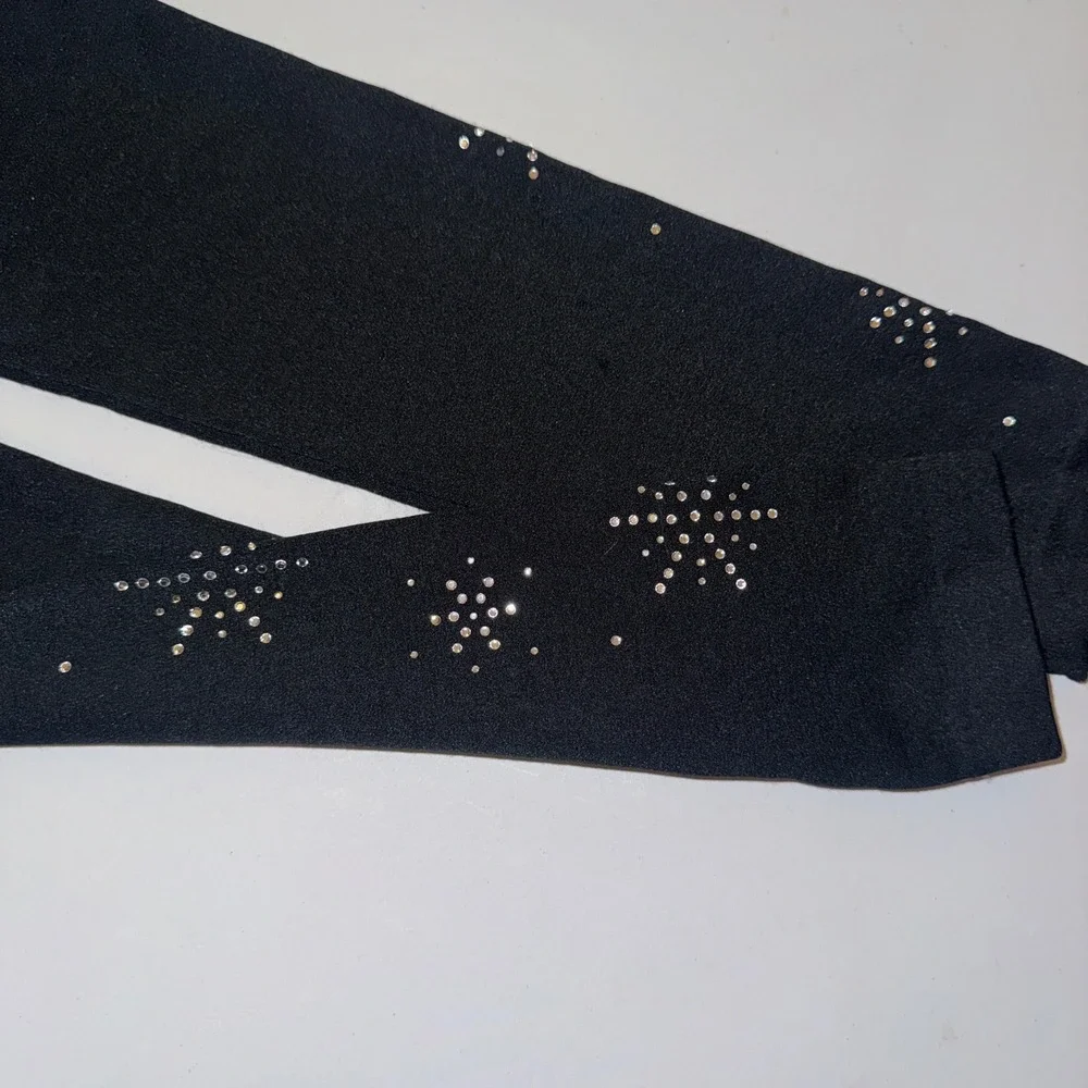 Top and Leggings Set Girls L 10-12 Burgundy Lace Rhinestone Snowflake